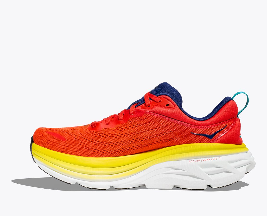 Hoka One One scarpa da corsa da uomo M Bondi 8 1123202/RAFL rosso fuoco